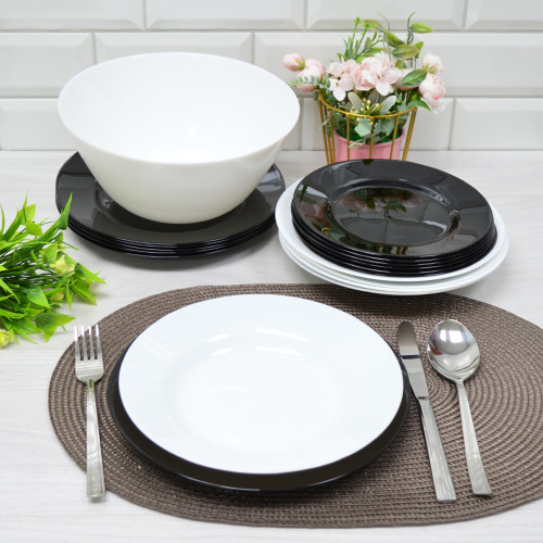 PLUMI BLACK & WHITE Столовый сервиз 19 предметов