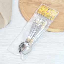 Ложка чайная 15см с рисунком "Цветы" упаковка из 6шт