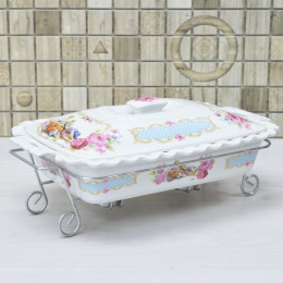 Мармит керамический с крышкой 39*26*15см, R-155027