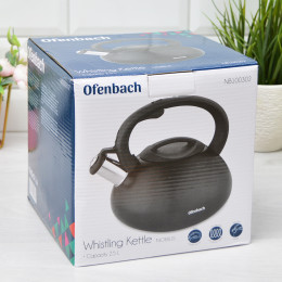 Чайник 2,5л нержавеющая сталь со свистком и нейлоновой ручкой