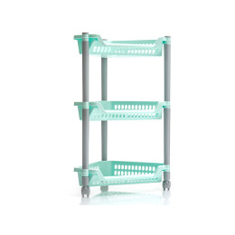 Этажерка угловая 3-х секционная на колесах