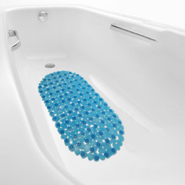 Коврик для ванны ПВХ "Морская галька" 36х69 см синий 6805-blue