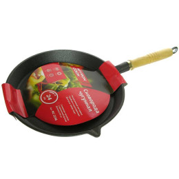 Сковорода 21,5см чугунная деревянная ручка MYRON COOK