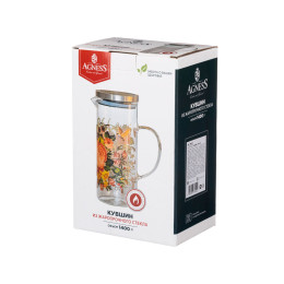 Кувшин 1400мл Раскошный сад жаропрочное стекло