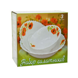 Набор салатников 3 предмета 15см, 18см, 20см Розы