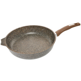 Сковорода 30см Premium mokko с несъемной ручкой и стеклянной крышкой