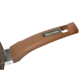 Сковорода 30см Premium mokko с несъемной ручкой и стеклянной крышкой