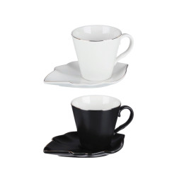 Чайная пара 220мл "Лист Блэк&Вайт" MILLIMI