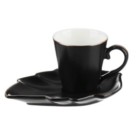 Чайная пара 220мл "Лист Блэк&Вайт" MILLIMI