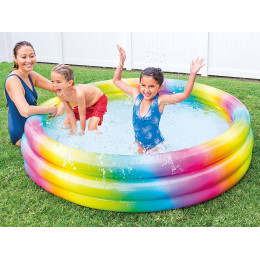 Бассейн надувной 168*38см "Геометрия" 3 кольца от 2-х лет INTEX 58449