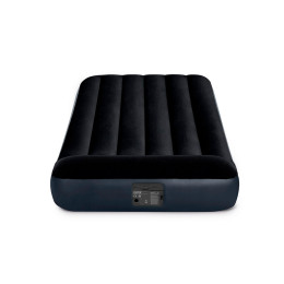 Матрас надувной 99см*1,91м*25см флок INTEX ТВИН Fiber tech, с подголовником