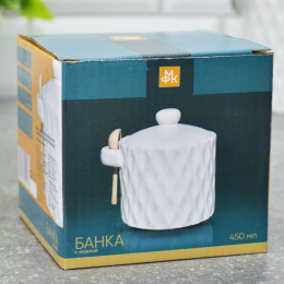 Банка 450мл с ложкой "Жемчужная волна"