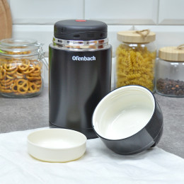 Термос 0,6л пищевой нержавеющая сталь с пластиковой крышкой Ofenbach