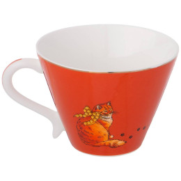 Чайная пара 200мл "Кошка" охра желтые кристаллы