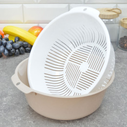 Миска-дуршлаг "Bergamo" бежевый