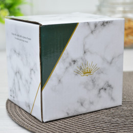 Кружка 420мл Happy day с крышкой и ложкой зеленая