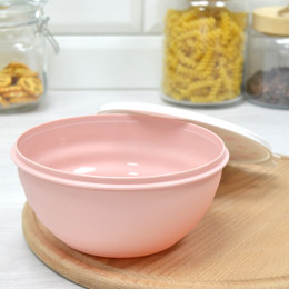Миска 0,85л с крышкой с декором WAVE микс