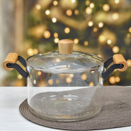 Кастрюля 3,5л стеклянная с крышкой BZ-BH-175