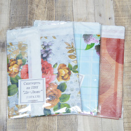 Скатерть 110*140см виниловая "Делюкс", в ассортименте