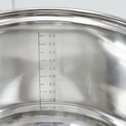 Набор посуды 5 предметов ковш 1,8л; кастрюли 1,8л; 2,3л; 3,3л; 5,8л нерж, 7-ми слойное дно
