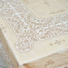 Скатерть 150*228см EMBOSSED бежевая+коричневая