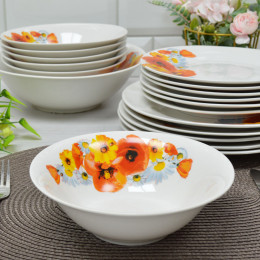 Столовый набор 19 предметов "Полевой букет" эконом 93363