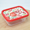 Контейнер для продуктов 0,5л прямоугольный с декором красный