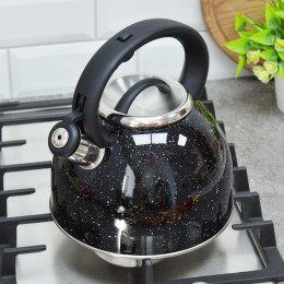 Чайник 3,0л со свистком черный TM Appetite