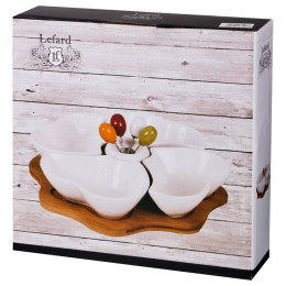 Менажница 4-х секционная и 4 вилочки "Native"