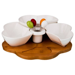 Менажница 4-х секционная и 4 вилочки "Native"