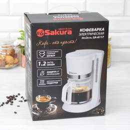 Кофеварка 1,2л 700Вт капельного типа SA-6117BK