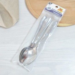 Ложка столовая 20см без рисунка нержавеющая сталь упаковка из 6шт