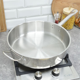 Сковорода 32см Общепит без крышки глубокая, индукция ТРС 3,5мм, покрытие Xylan