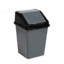 Контейнер для мусора 16л серый/черный 941618