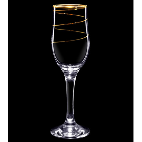 Набор бокалов для вина 6шт 200мл Золотая спираль 1712-З2