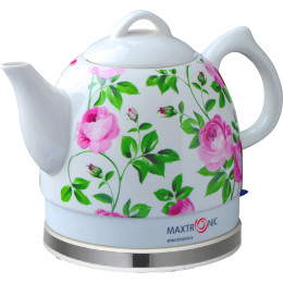 Чайник MAXTRONIC MAX-YD-181 Розовая роза c листьями