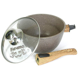 Ковш 1,7л Гранит brown со съемной ручкой