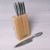 Набор ножей 6 предметов нержавеющая сталь с полыми ручками, на деревянной подставке