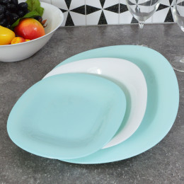 CARINE LIGHT TURQUOISE MIX Столовый набор 19 предметов бело-голубой 19пр