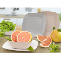 Тарелка Квадро плоская серый