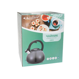 Чайник 2,8л со свистком индукция меняет цвет серый