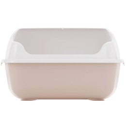 Лоток для кошек с высокими бортами бежевый