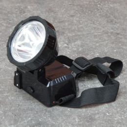 Фонарь налобный аккумуляторный HLA 08B LED 150Lm 2 режима, з/у 230В, черный IN HOME