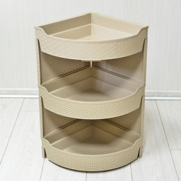 Этажерка 3-х секционная угловая универсальная "Wenge", 325*325*615мм бежевый