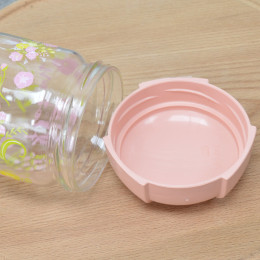 Банка 425мл стеклянная "Цветы"