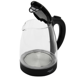 Чайник электрический 1,7л стеклянный, внутренняя подсветка черный