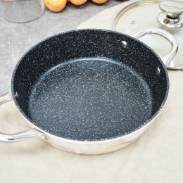 Сотейник 24см с мраморным антипригарным покрытием Antique grey WR-6014