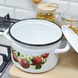 Кастрюля 3л цилиндрическая с рисунком