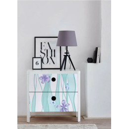 Пленка самоклеящаяся 45см*8м Бабочка на бело-зеленом фоне