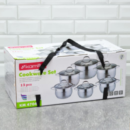 Набор кастрюль 6 предметов 1,8л; 2*2,3л; 2*3,3л; 5,8л нерж, 7-ми слойное дно